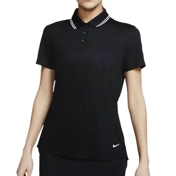 Nike Women's Dri-fit Victory Polo in black size small EUC - Picture 1 of 5